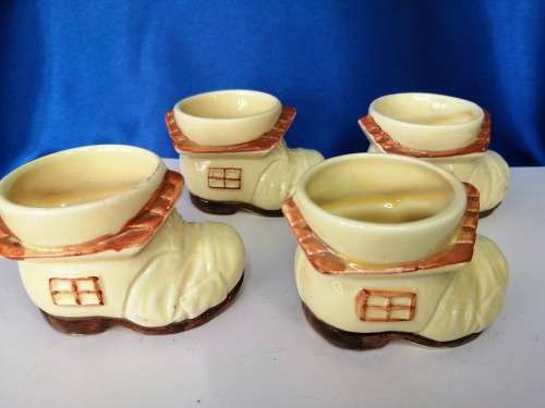 Four Vintage China Shoes Boots