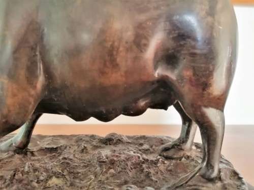 Antique Bronze Truffle Sow Jules Moigniez 1800s Signed Pig Swine on Marble Base #