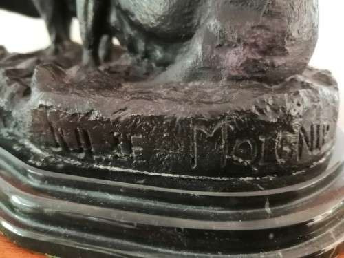 Antique Bronze Jules Moigniez 1800s Signed Pigs on Marble Base #