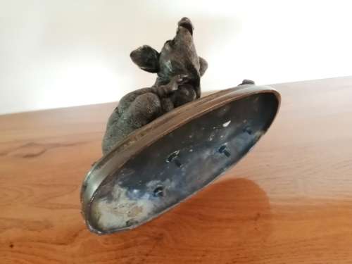 Antique Bronze PJ Mene 1800s Signed Pig Eating #