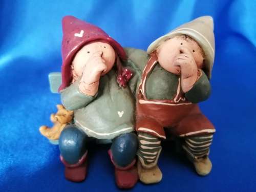 Peter Fagan Colourbox Teddy Little People Sitting on Bench Scotland #