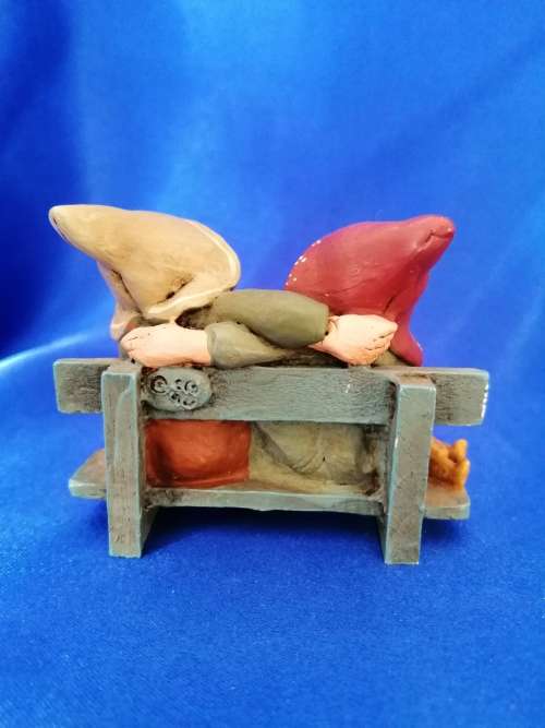 Peter Fagan Colourbox Teddy Little People Sitting on Bench Scotland #
