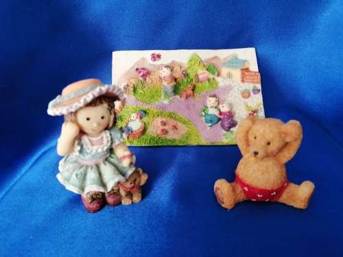 Very sweet Piggy Plaque Bear and Doll