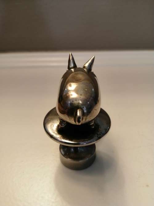 Victorian c1870 Novelty Silver Plated and Brass Pig Bottle / Decanter Stopper