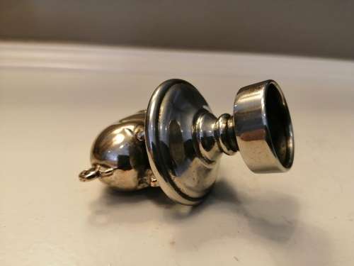 Victorian c1870 Novelty Silver Plated and Brass Pig Bottle / Decanter Stopper