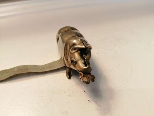 Rare ANTIQUE c1800`s  PIG with CLOVER in MOUTH TAPE MEASURE VICTORIAN