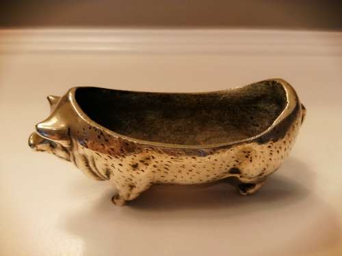 Large Antique c.1880 Brass Figural Pen Or Nib Wipe - Pig