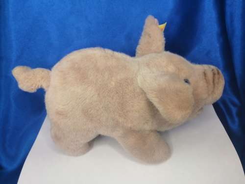 Vintage Large Steiff Jolanthe Blue Eyed Pig Plush #3810/17 #