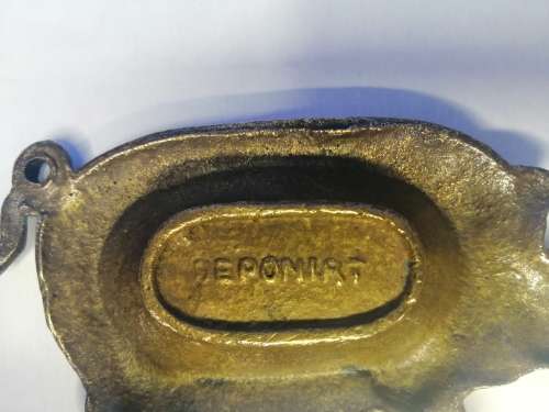 Antique Solid Brass Pig Pin Tray / Dish / Ashtray, Wild Boar Deponiet #