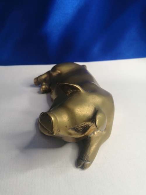 Vintage Large Brass Pig Ornament PIG Farming, Butcher, Charcuterie Interest  #