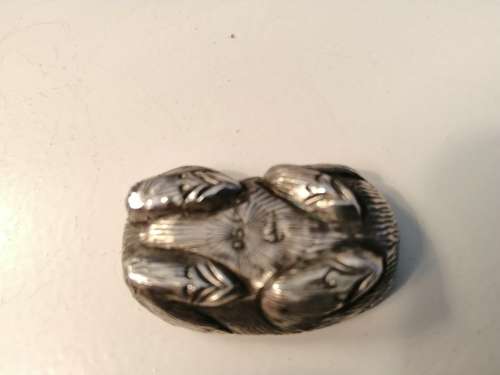 Early 20th century Original Silver Indian (Cambodian) silver snuff box in the form of a Pig  #