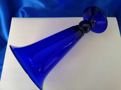 Exquisite Vintage Bristol Blue Footed Vase  #