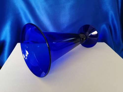 Exquisite Vintage Bristol Blue Footed Vase  #