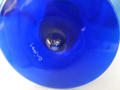 Exquisite Vintage Bristol Blue Footed Vase  #