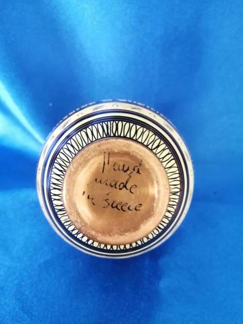 Vintage Mid-Century Handmade Greek Geometric Copper Vase