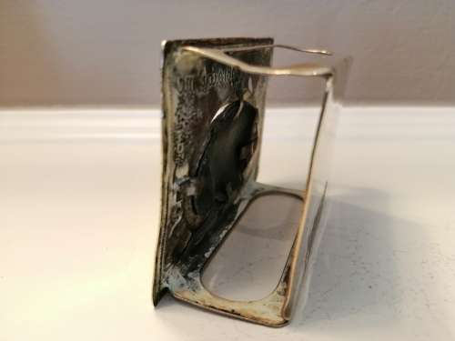 ANTIQUE REPOUSSE BRASS PIG LARGE MATCHBOX HOLDER- ENGRAVED `SCRATCH ME` #