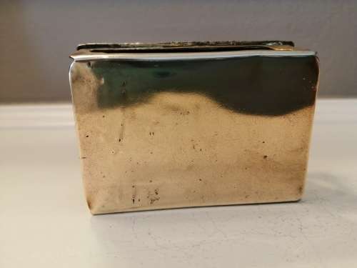 ANTIQUE REPOUSSE BRASS PIG LARGE MATCHBOX HOLDER- ENGRAVED `SCRATCH ME` #