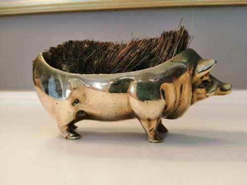 Antique Brass Writing Nib Wipe Penabon Scraper Boar Pig  #
