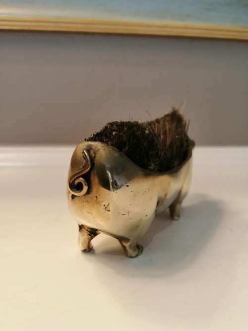 Antique Brass Writing Nib Wipe Penabon Scraper Boar Pig  #