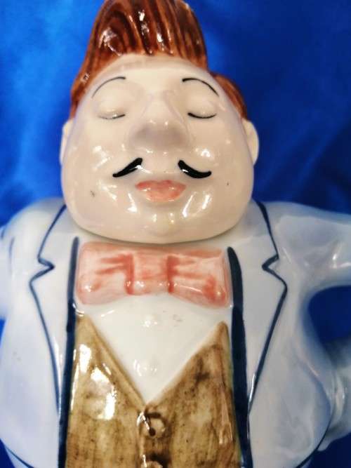 Vintage, Ceramic French Waiter, Figural Teapot ,T-Pot ,Tea Pot #