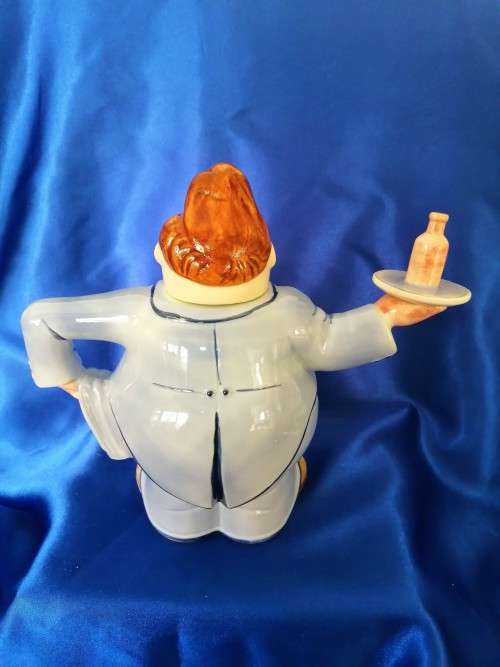 Vintage, Ceramic French Waiter, Figural Teapot ,T-Pot ,Tea Pot #