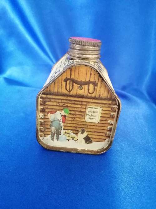 Vintage 1984 Absolutely Pure Maple Syrup Log Cabin Tin Can