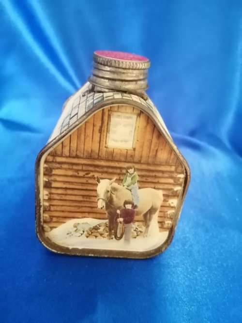 Vintage 1984 Absolutely Pure Maple Syrup Log Cabin Tin Can