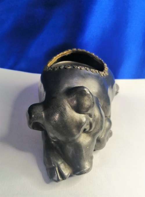 Vintage Morton`s Steakhouse Pewter Sleeping Pig Oil Lamp Base Petite Choses