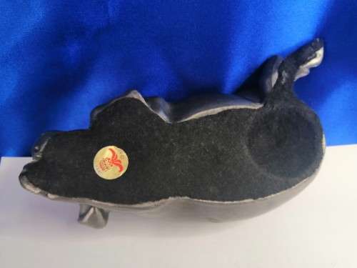 Vintage Morton`s Steakhouse Pewter Sleeping Pig Oil Lamp Base Petite Choses