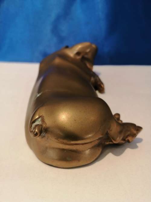 Vintage Large Brass Pig Ornament PIG Farming, Butcher, Charcuterie Interest  #