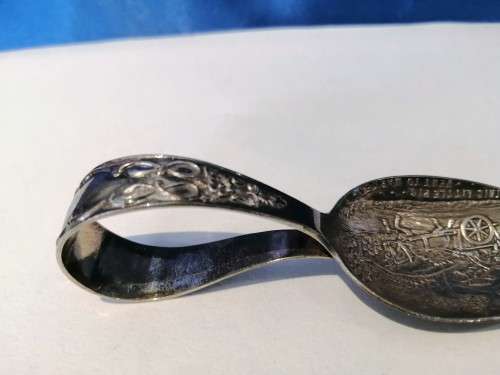 Sterling Silver Baby spoon  `This Little Piggy` Antique  #