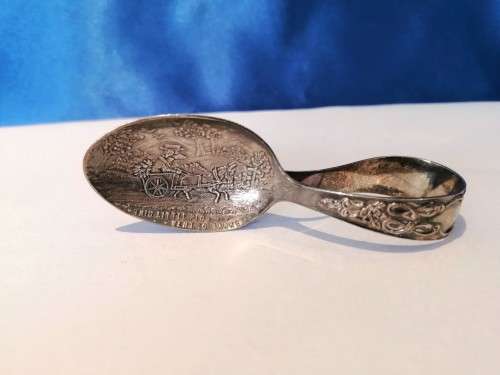 Sterling Silver Baby spoon  `This Little Piggy` Antique  #