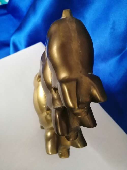 Heavy Brass Stack of Pigs Door stop #