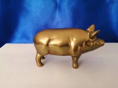 Vintage 1950`s brass pig  #
