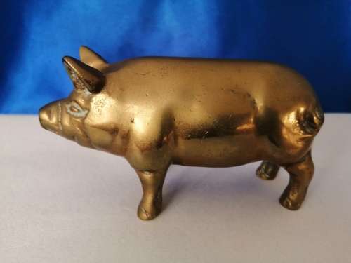 Vintage 1950`s brass pig  #