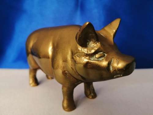 Vintage 1950`s brass pig  #