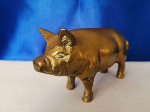 Vintage 1950`s brass pig  #