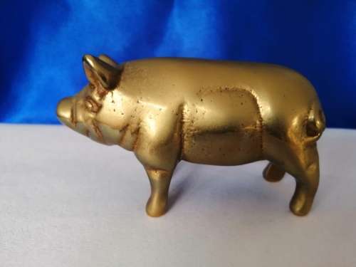 Vintage 1950`s brass pig  #