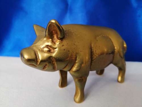 Vintage 1950`s brass pig  #