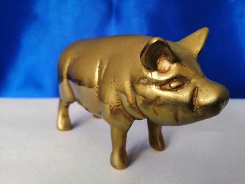 Vintage 1950`s brass pig  #
