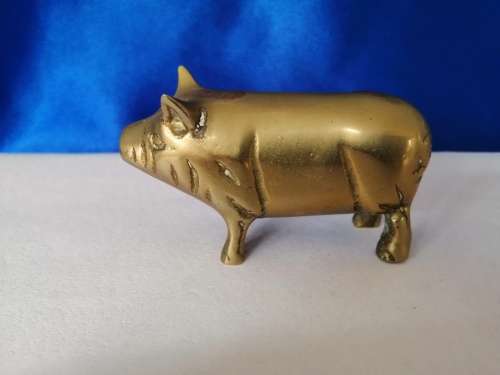 Vintage 1950`s brass pig  #