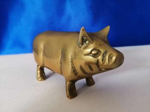 Vintage 1950`s brass pig  #