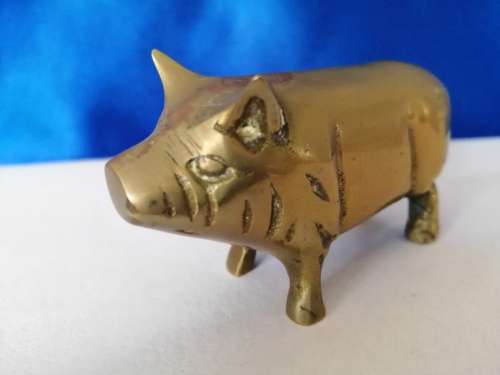 Vintage 1950`s brass pig  #