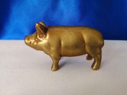 Vintage 1950`s brass pig  #