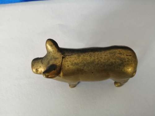 Vintage 1950`s brass pig  #