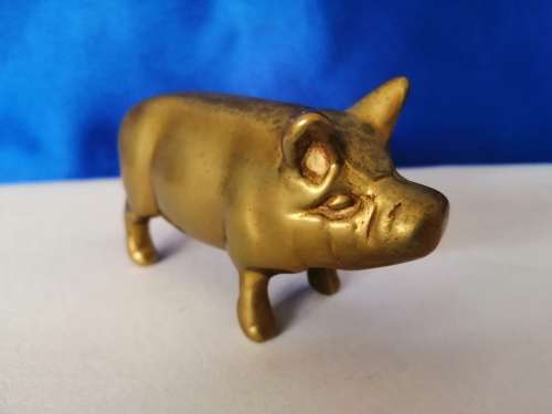 Vintage 1950`s brass pig  #
