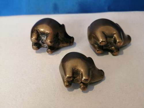 Vintage 1950`s brass pigs  #