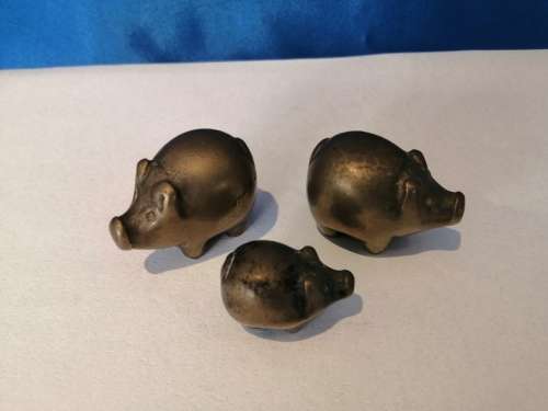 Vintage 1950`s brass pigs  #