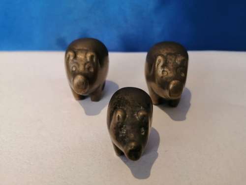 Vintage 1950`s brass pigs  #