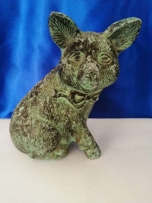 Vintage Brass Sitting Pig  #
